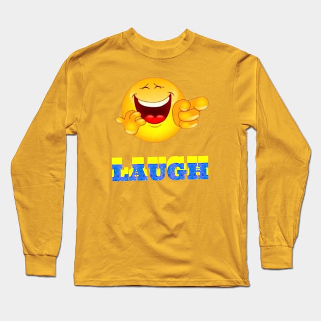 Laugh text artwork Long Sleeve T-Shirt by Dilhani